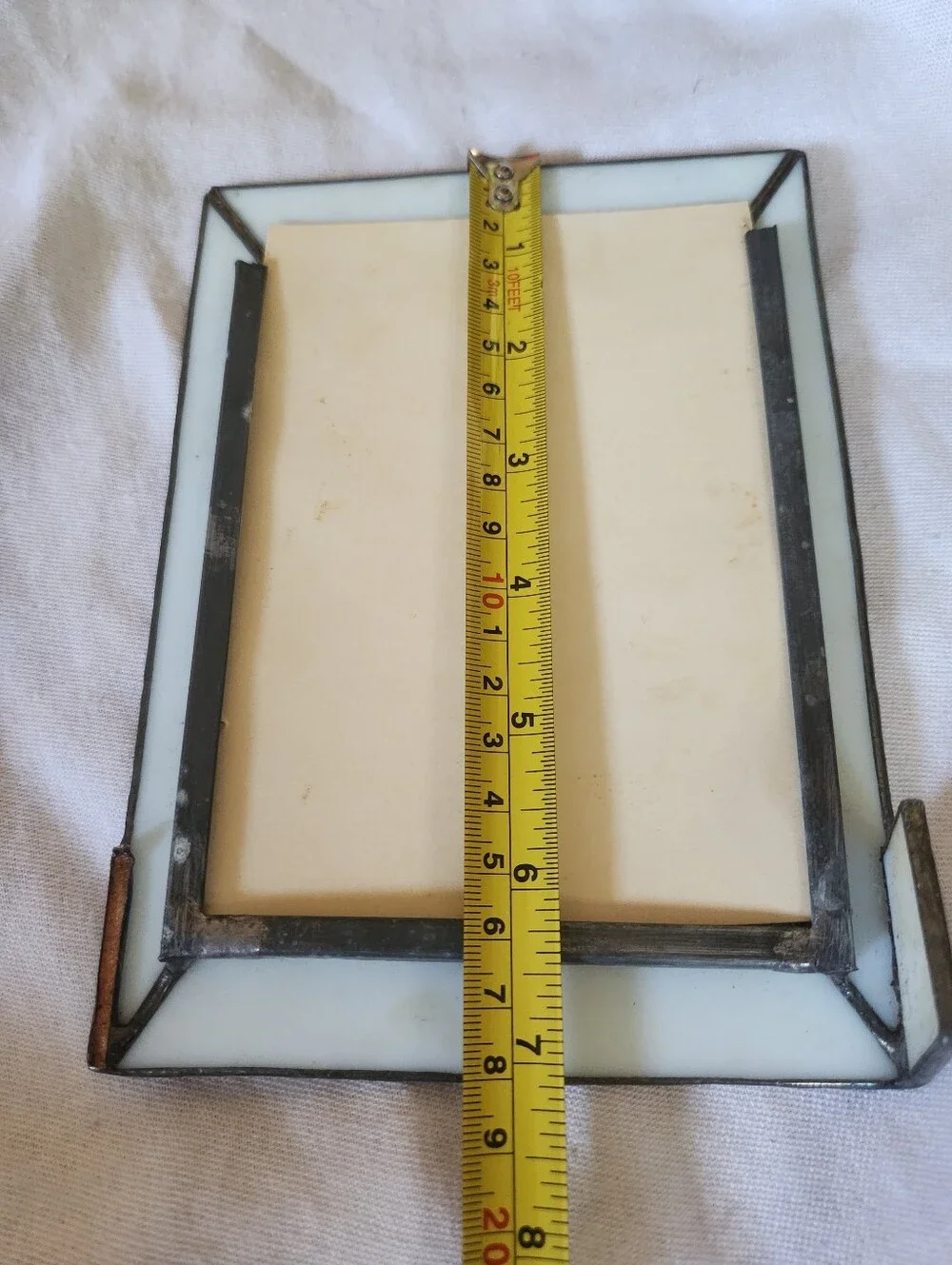 Vintage Style Ornate White Milk Glass Picture Frame Victorian Cottage 5x7
